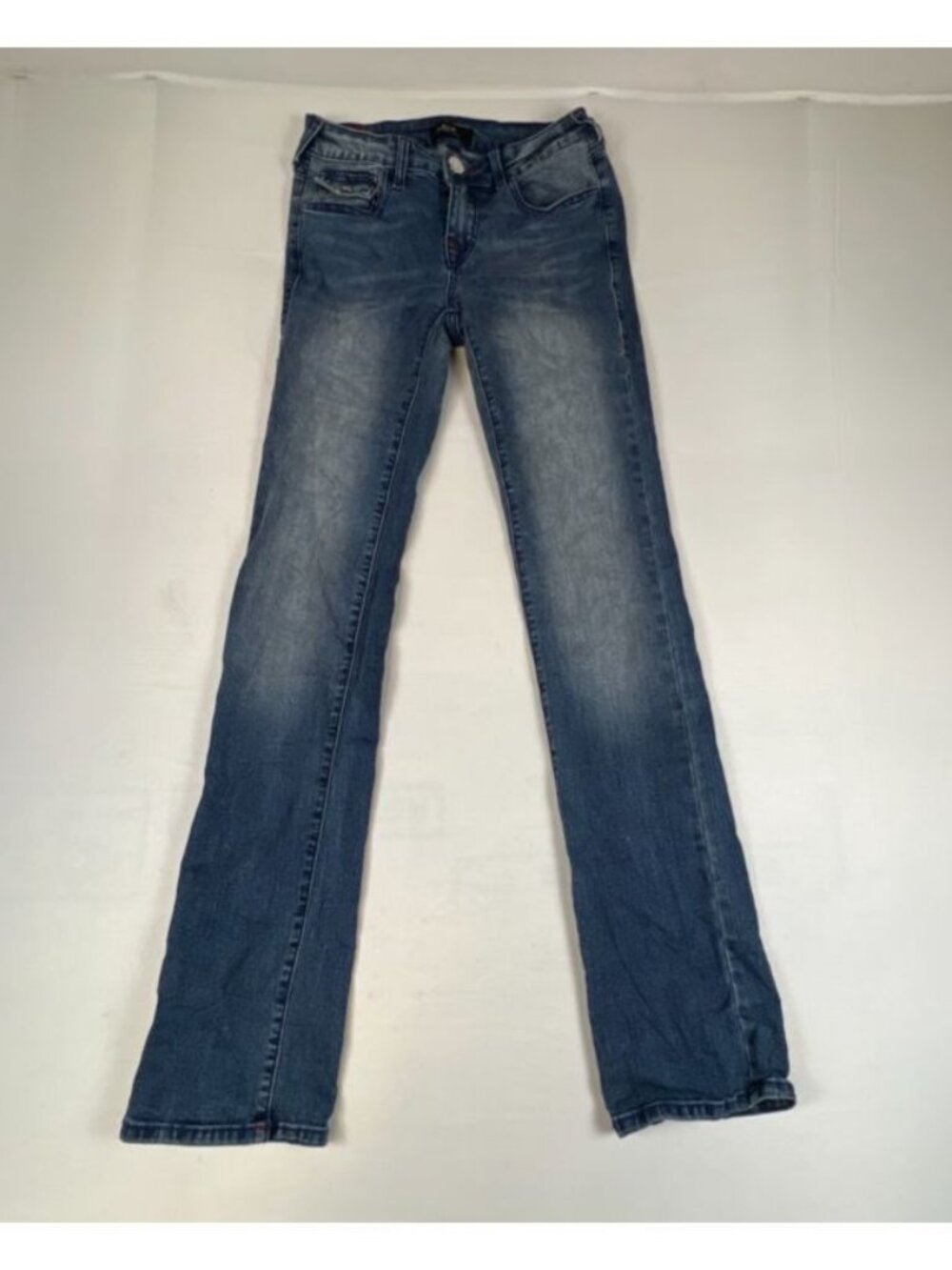 True Religion Billie Mid Rise Straight Leg Jeans Womens Size 25 Blue Denim